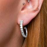 Octopus Tentacle Earrings in Sterling Silver