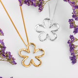 Open Flower Necklace in Silver