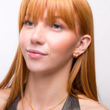 Open Heart Earrings in Sterling Silver with 24ct Gold