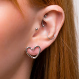 Open Heart Earrings in Sterling Silver