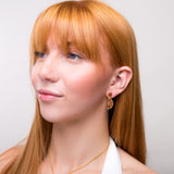 Orange Slice Fruit Drop Earrings in Silver with 24ct Gold and Cognac Amber