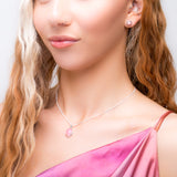 Classic Oval Necklace in Silver and Pink Opal