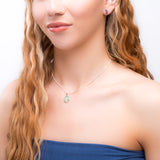 Classic Oval Necklace in Silver and Prehnite