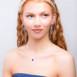 Leaf Motif Necklace in Silver and Lapis Lazuli