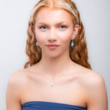 Leaf Motif Necklace in Silver and Larimar