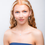 Leaf Motif Necklace in Silver and Moonstone