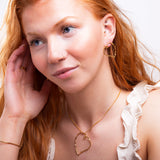 Oversized Open Heart Necklace in Sterling Silver with 24ct Gold