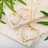 Oversized Open Heart Necklace in Sterling Silver with 24ct Gold