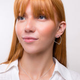 Oversized Open Heart Earrings in Sterling Silver