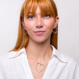 Oversized Open Heart Earrings in Sterling Silver