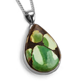 Tibetan Turquoise Teardrop Necklace -Natural Designer Gemstone