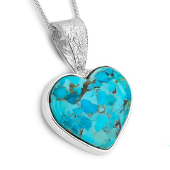 Beautiful Kingsman Heart Mohave Turquoise Necklace - Designer Gemstone