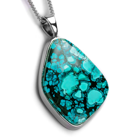 Perfect Tibetan Turquoise Necklace - Natural Designer Gemstone