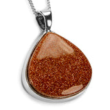 Shimmery Goldstone Necklace - Designer Gemstone