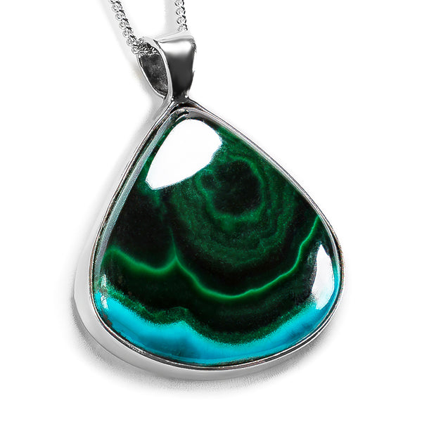 Azurite Malachite Pendant Azurite-Malachite Necklace Natural