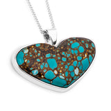 Himalayan Heart : Tibetan Turquoise Necklace in Silver