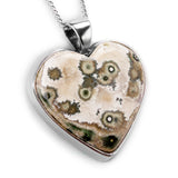 Beautiful Ocean Jasper Heart Necklace - Natural Designer Gemstone