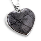 Picturesque Picasso Jasper Heart Necklace - Natural Designer Gemstone