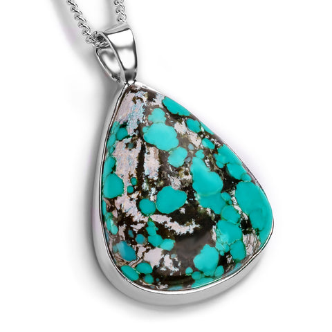 Unique Tibetan Turquoise Necklace - Natural Designer Gemstone