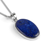 Handmade Lapis Lazuli Oval Necklace - Natural Designer Gemstone