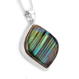 Lovely Green Flash Labradorite Necklace - Natural Designer Gemstone