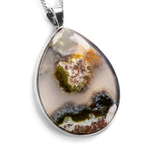 Scenic Indonesian Moss Agate Necklace - Natural Designer Gemstone