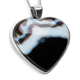 Fabulous Botswana Agate Heart Necklace - Natural Designer Gemstone