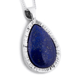 Midnight Storm – Natural Lapis Lazuli Necklace with Silver Artistry