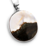 'Vesuvius Scenery' Opalized Petrified Wood Necklace - Natural Designer Gemstone