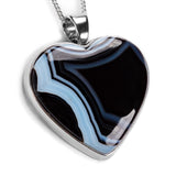 Gorgeous Botswana Agate Heart Necklace - Natural Designer Gemstone