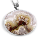 Scenic Indonesian Moss Agate Necklace - Natural Designer Gemstone