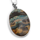 'Sky at Night' Opalized Petrified Wood Necklace - Natural Designer Gemstone