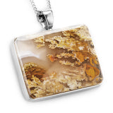 'Forgotten Meadows' Scenic Indonesian Moss Agate Necklace - Natural Designer Gemstone