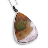 Fantastic Indonesian Moss Agate Necklace in Silver