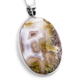 Druzy Indonesian Moss Agate Necklace - Natural Designer Gemstone