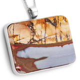'Surreal Sunset River' Cherry Creek Jasper Necklace - Stunning Natural Designer Gemstone
