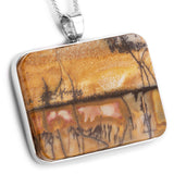 'Sunset Lake' Cherry Creek Jasper Necklace - Stunning Natural Designer Gemstone