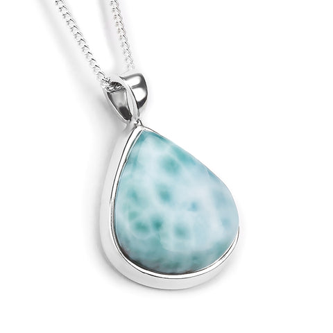 Larimar Gemstone Necklace - Natural Designer Gemstone