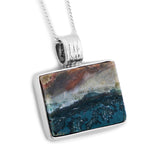 'Stormy Waters' Opalized Petrified Wood Necklace - Natural Designer Gemstone