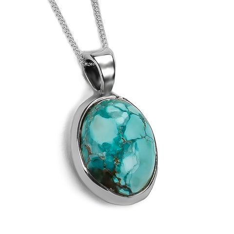 Dainty Tibetan Turquoise Necklace -Natural Designer Gemstone