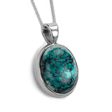 Dainty Tibetan Turquoise Necklace - Natural Designer Gemstone