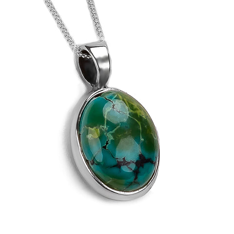 Dainty Tibetan Turquoise Necklace -Natural Designer Gemstone