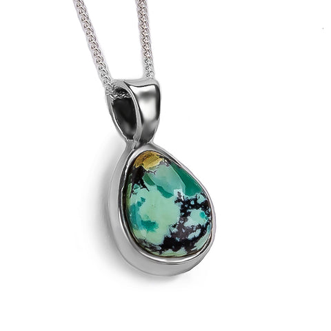 Pretty Tibetan Turquoise Necklace - Natural Designer Gemstone