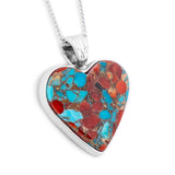 Handmade Mohave Copper Turquoise Heart Necklace - Designer Gemstone