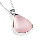 Gentle Pink Rose Quartz Necklace - Natural Designer Gemstone