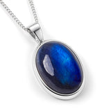 Stunning Blue Flash Labradorite Necklace - Natural Designer Gemstone