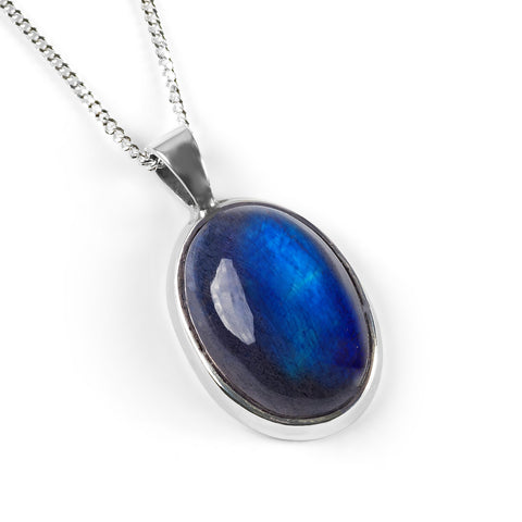Blue Flash Labradorite Necklace - Natural Designer Gemstone