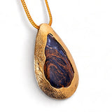‘Storm Chaser’ Pietersite Necklace Handmade in Silver & Gold