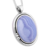 Classy Blue Lace Agate Necklace - Natural Designer Gemstone