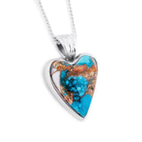 Fire Heart – Vivid Mohave Turquoise Necklace with Bronze Veins